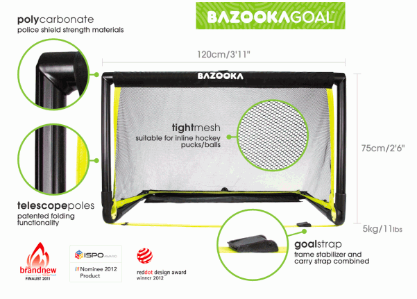 Bránka BAZOOKAGOAL ORIGINAL 120×75 Black Edition