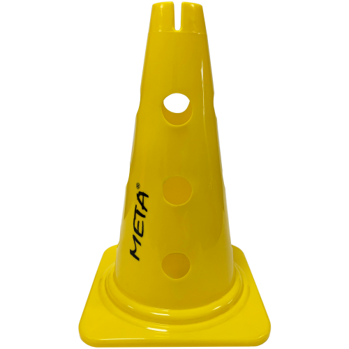 Kužeľ s dierami a zárezom META 38 cm žltý 2006001506