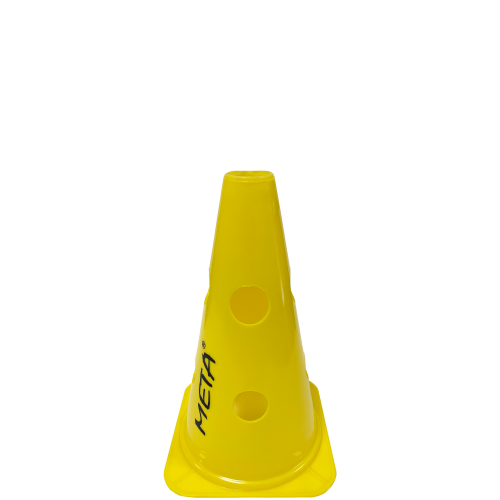 Kužeľ s dierami META 23 cm žltý