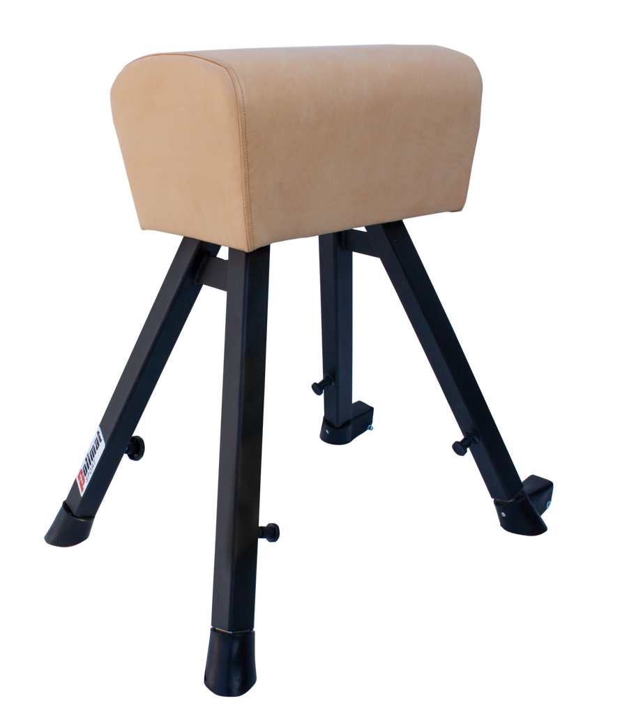 Gymnastická KOZA 90/135 cm kovové nohy Vulkollan & transportné kolieska - umelá koža