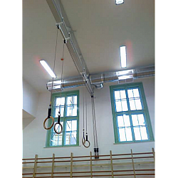 Gymnastické kruhy Marathon s koženými lanami