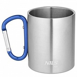 Kempingový hrnek NILS Camp NC17110 s karabinou 300ml modrý