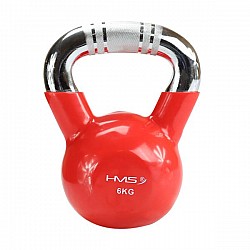 Kettlebell s chromovaným úchopem HMS KTC 6 kg červený