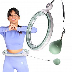 Masážní hula hoop HMS HHM15 se závažím, magnety a počítadlem zelená