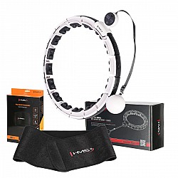 Sada masážní hula hoop HMS HHM16 se závažím, magnety a počítadlem a zeštíhlujícího pásu BR163