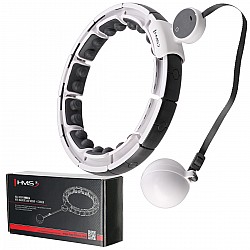 Masážní hula hoop HMS HHM16 se závažím, magnety a počítadlem bílá