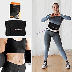 Sada masážní hula hoop se závažím HHM17 a zeštíhlujícího pásu BR163 bílá/fialová