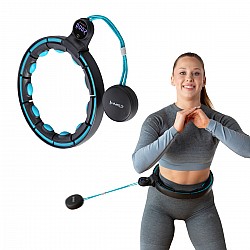 Masážní hula hoop HMS HHM17 se závažím, magnety a počítadlem černá/mátová