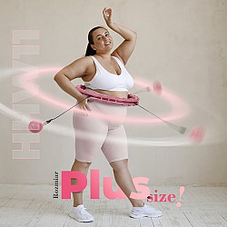 Masážní hula hoop HMS HHW11 PLUS SIZE se závažím růžová