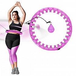 Sada masážní hula hoop HMS HHW12 PLUS Size se závažím a zeštíhlujícího pásu BR163 fialová
