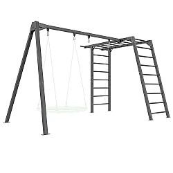 Ocelová konstrukce na zahradní houpačy s prolézačkou / žebřinami MARBO MO-Z7