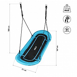 Oválná houpačka typu čapí hnízdo NILS Camp NB5044 modrá