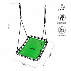 Obdelníková houpačka typu čapí hnízdo NILS Camp NC5045 zelená