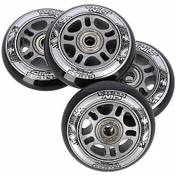 Sestava černých PU koleček 76x24 + ložiska ABEC9 NILS EXTREME