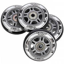 Sestava černých PU koleček 80x24 + ložiska ABEC9 NILS EXTREME