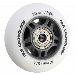 Matná kolečka NILS Extreme PU 70x24 82A s ložisky ABEC 9, bílá, 4 ks