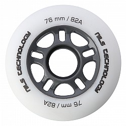 Matná kolečka NILS Extreme PU 76x24 82A, bílá, 4 ks