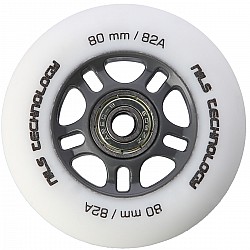 Matná kolečka NILS Extreme PU 80x24 82A s ložisky ABEC 9, bílá, 4 ks