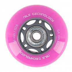 PU kolečka s ložisky NILS EXTREME 64x24mm ABEC 7 růžové