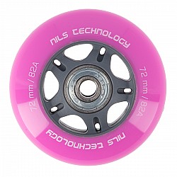 PU kolečka s ložisky NILS EXTREME 72x24mm ABEC 7 růžové