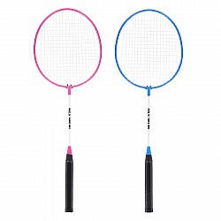 Sada 2 dadmintonových raket a nylonové letky NILS NRZ001 růžovo-modrá