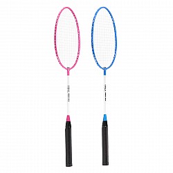Sada 2 dadmintonových raket a nylonové letky NILS NRZ001 růžovo-modrá