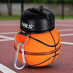 Skládací silikonová láhev NILS Camp NC4104 550ml basketbal