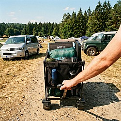 Kempingový vozík NILS Camp NC2607 XXL 160L černo-oranžový