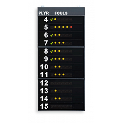 Pár svetelných tabúľ na zobrazenie štatistík hráčov FS-412A
