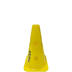 Kužeľ s dierami META 23 cm žltý