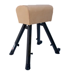 Gymnastická KOZA 90/135 cm kovové nohy Vulkollan & transportné kolieska - umelá koža