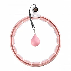 Masážní hula hoop HMS HHM15 se závažím, magnety a počítadlem růžová