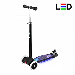 Dětská tříkolová koloběžka NILS Fun HLB1310 s LED černá