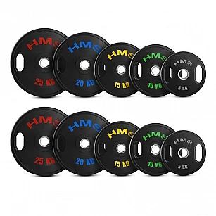 Sada pogumovaných olympijských kotoučů HMS TOG 2 x 5 - 25 kg (150 kg)