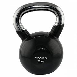 KT 20 KG ČERNÝ KETTLEBELL S CHROMOVANÝM ÚCHOPEM HMS
