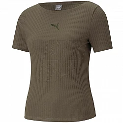 Tričko Puma Her Ribbed Slim Tee Grape Leaf W 531917 44