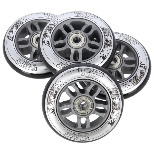 Sada černých PU koleček 84x24 + ložiska ABEC9 NILS Extreme