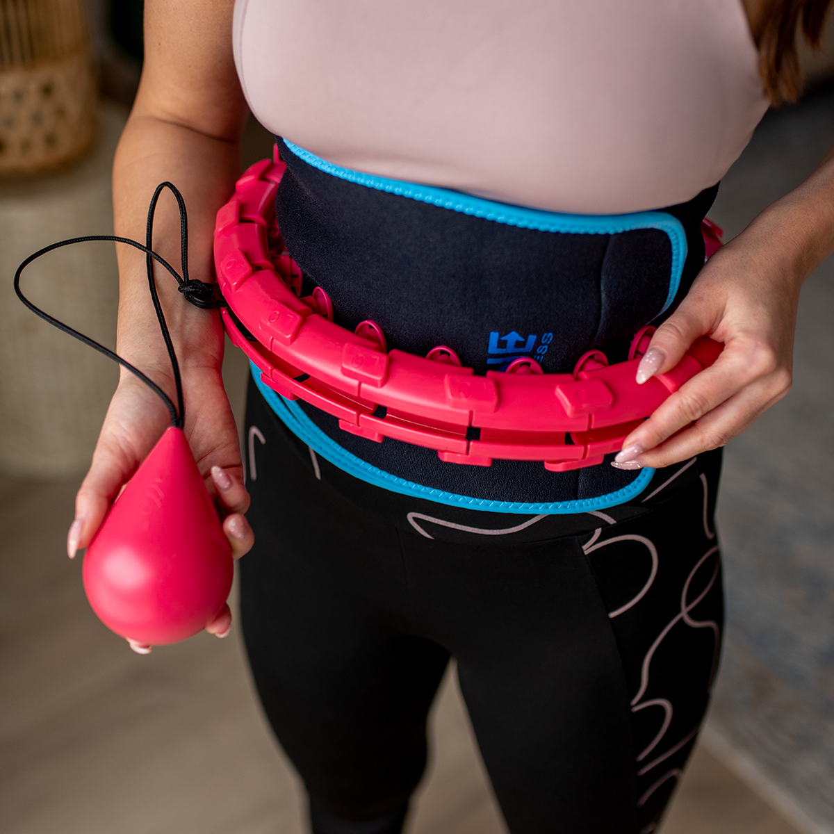 Masážní hula hoop FH01 se závažím červená