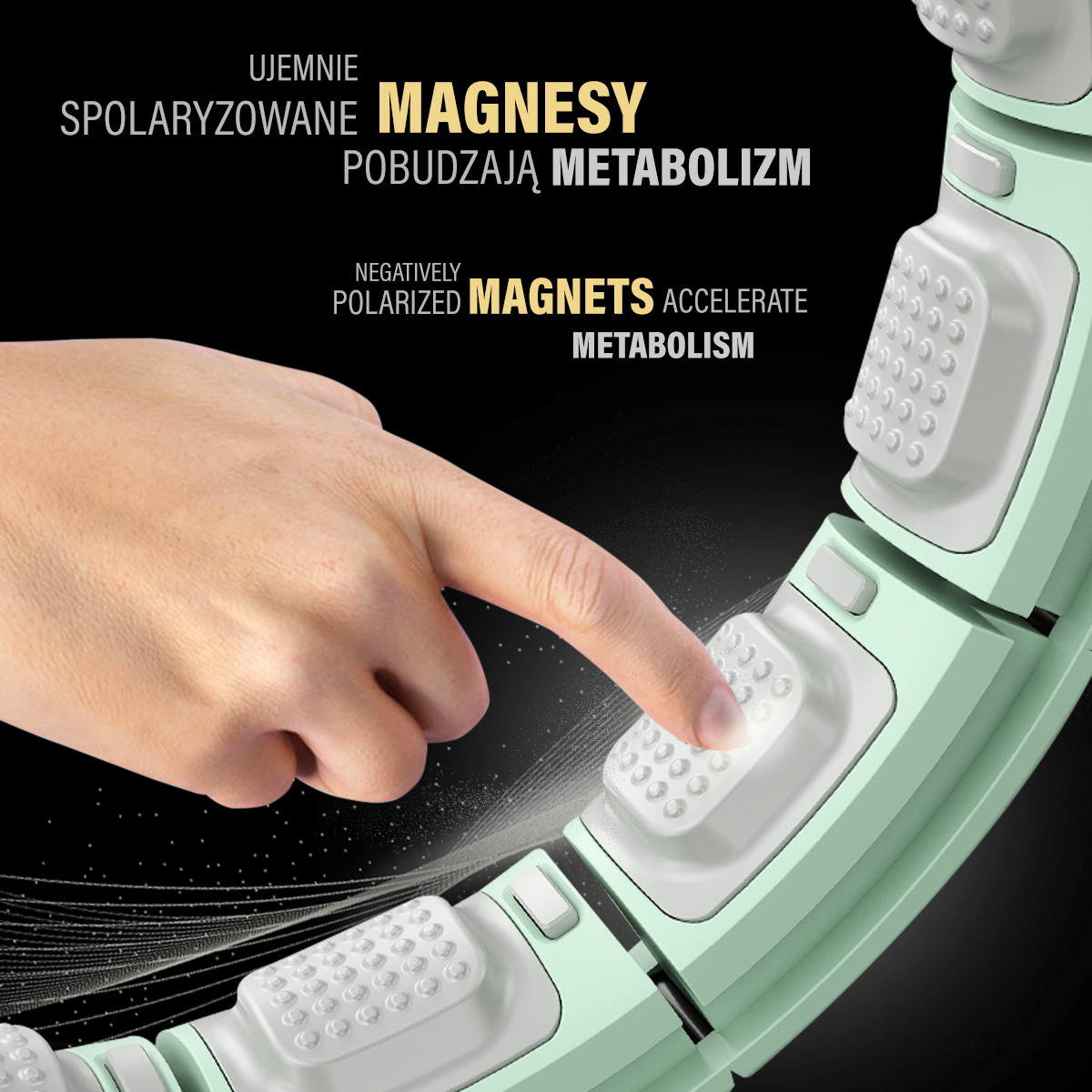 Masážní hula hoop HMS HHM13 se závažím, magnety a počítadlem zelená