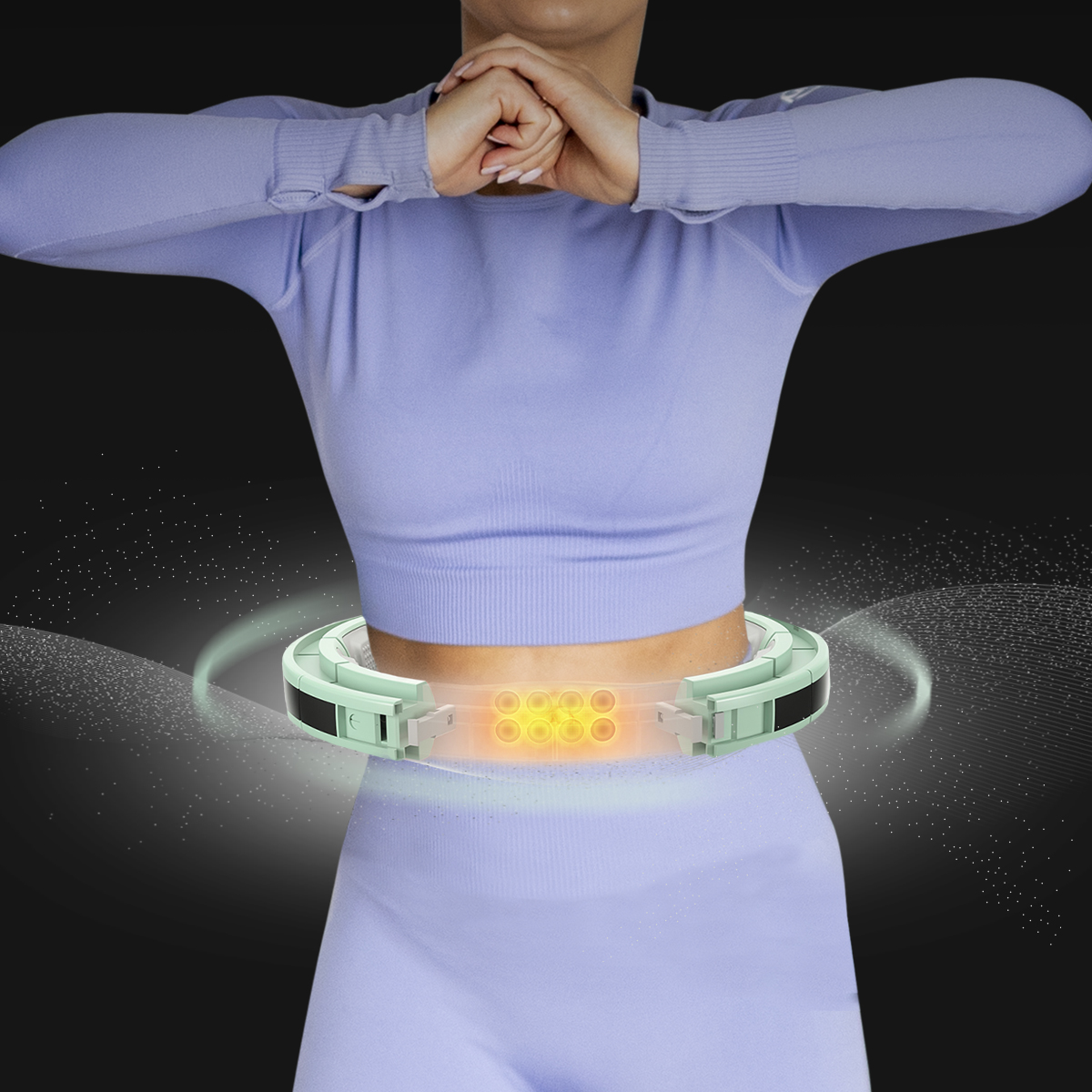 Masážní hula hoop HMS HHM13 se závažím, magnety a počítadlem zelená