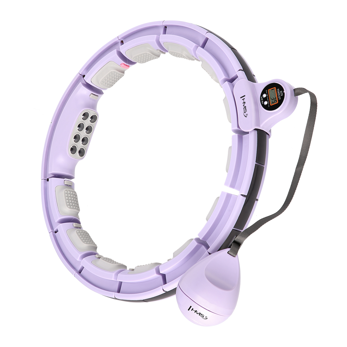 Masážní hula hoop HMS HHM13 se závažím, magnety a počítadlem fialová