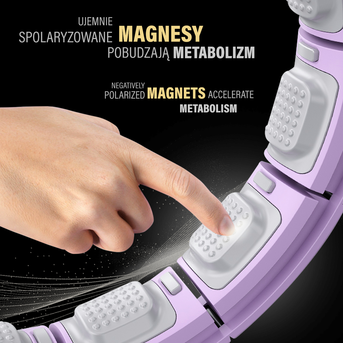 Masážní hula hoop HMS HHM13 se závažím, magnety a počítadlem fialová