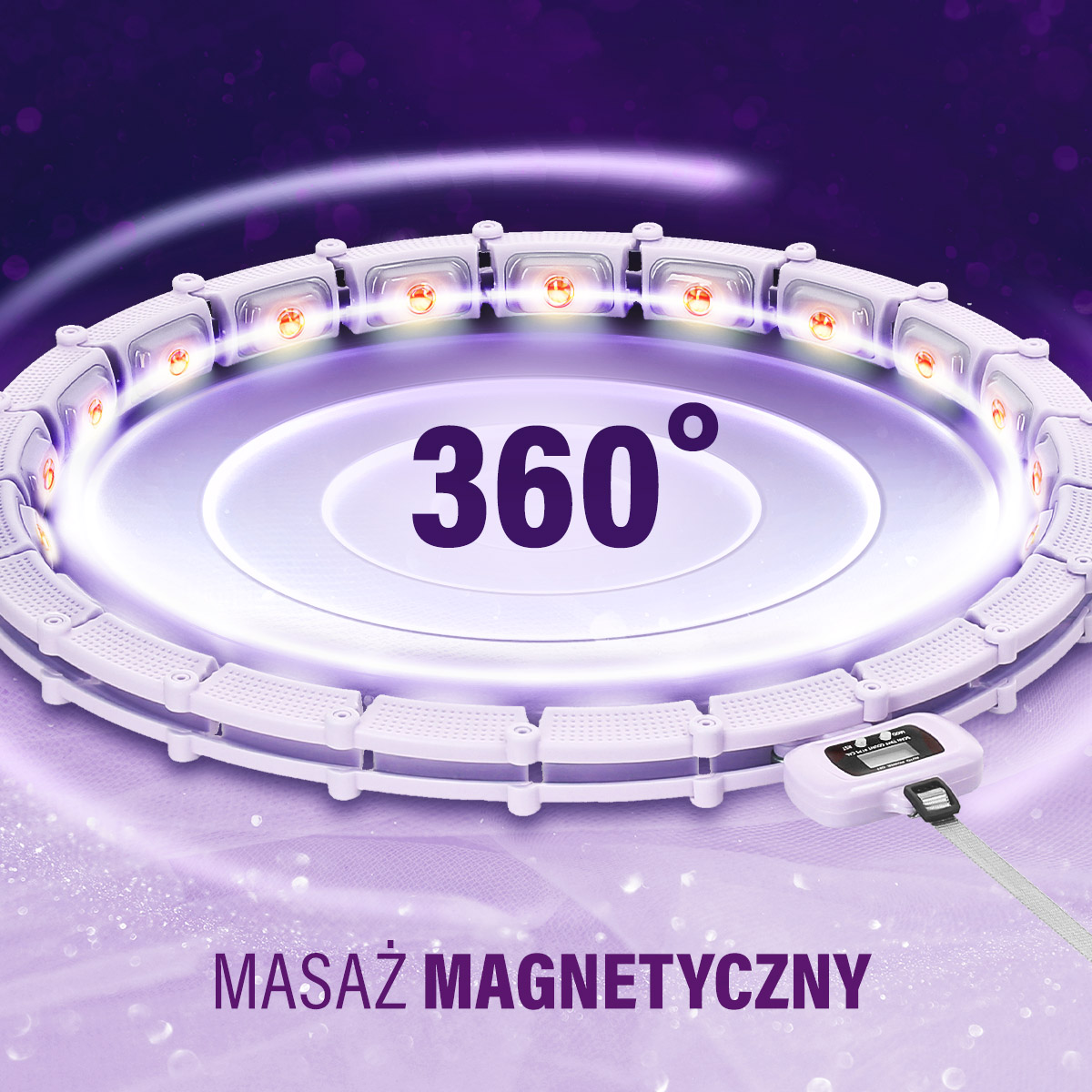 Sada masážní hula hoop HMS HHM14 se závažím a počítadlem a zeštíhlujícího pásu BR163 fialová