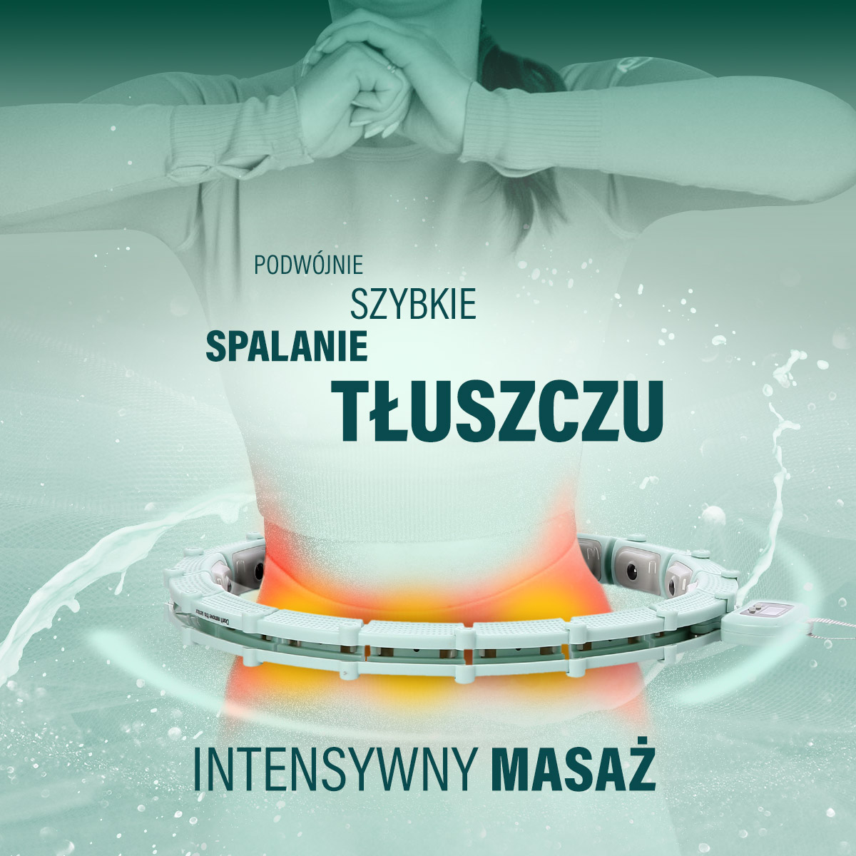 Masážní hula hoop HMS HHM14 se závažím a počítadlem zelená