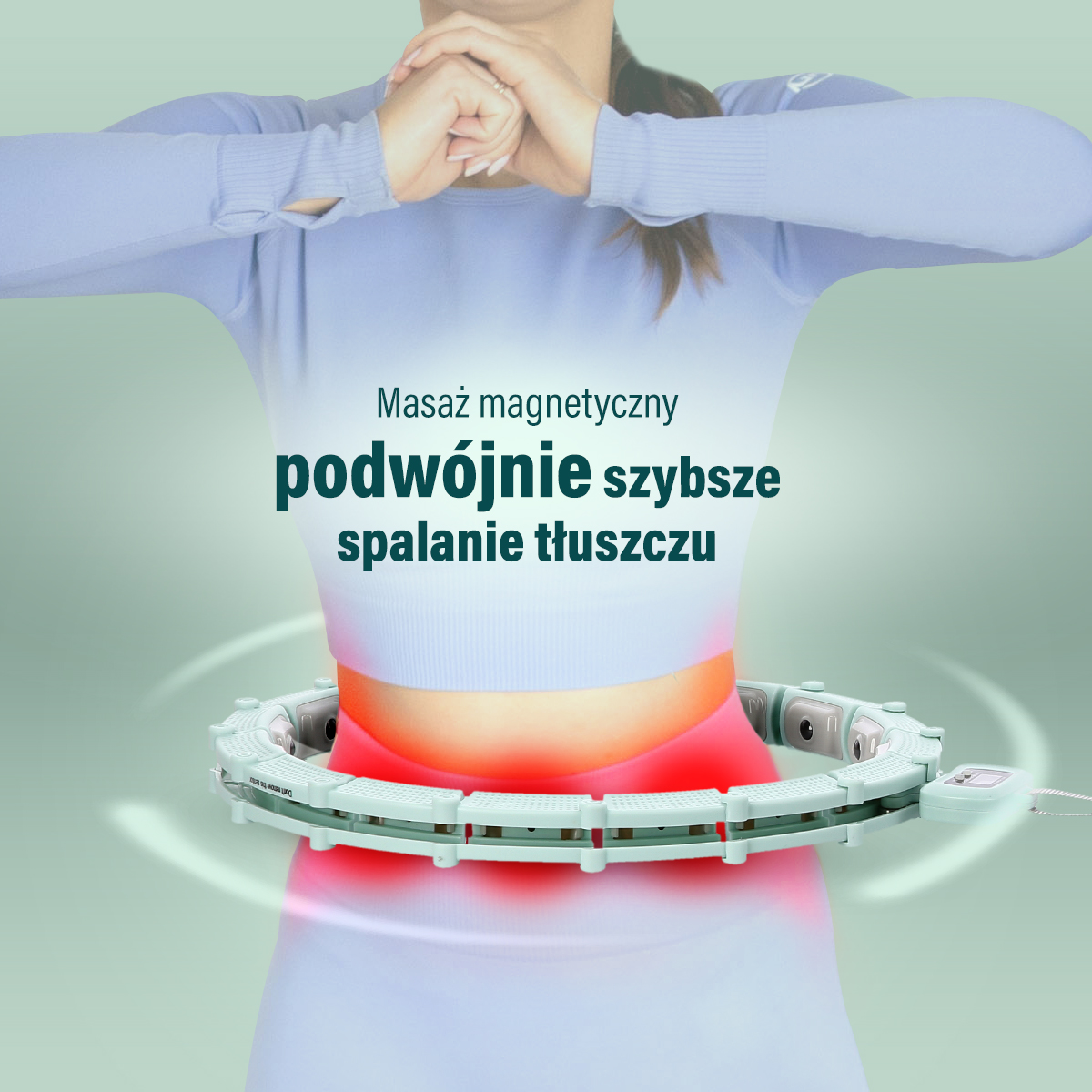 Masážní hula hoop HMS HHM14 se závažím a počítadlem zelená