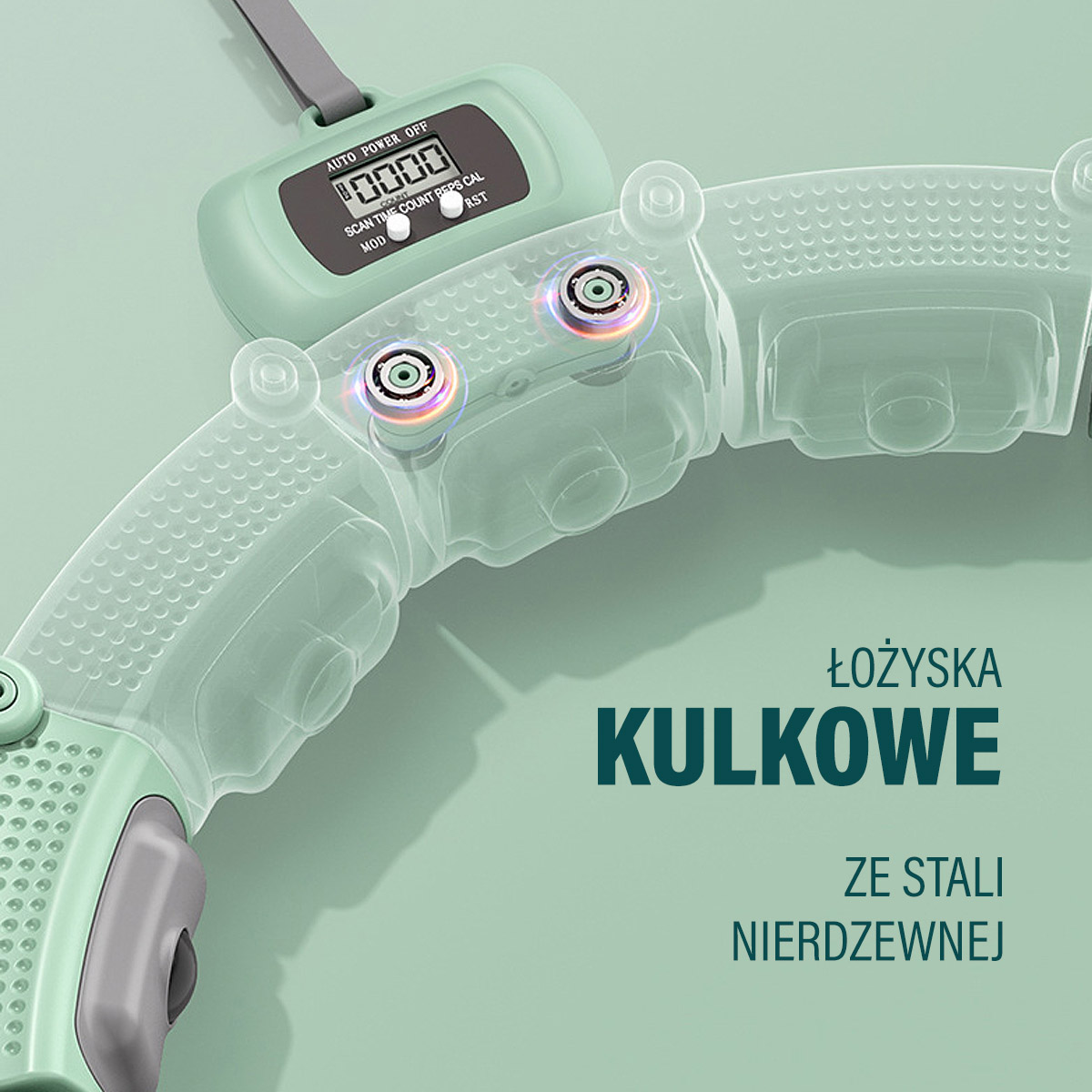 Masážní hula hoop HMS HHM14 se závažím a počítadlem zelená