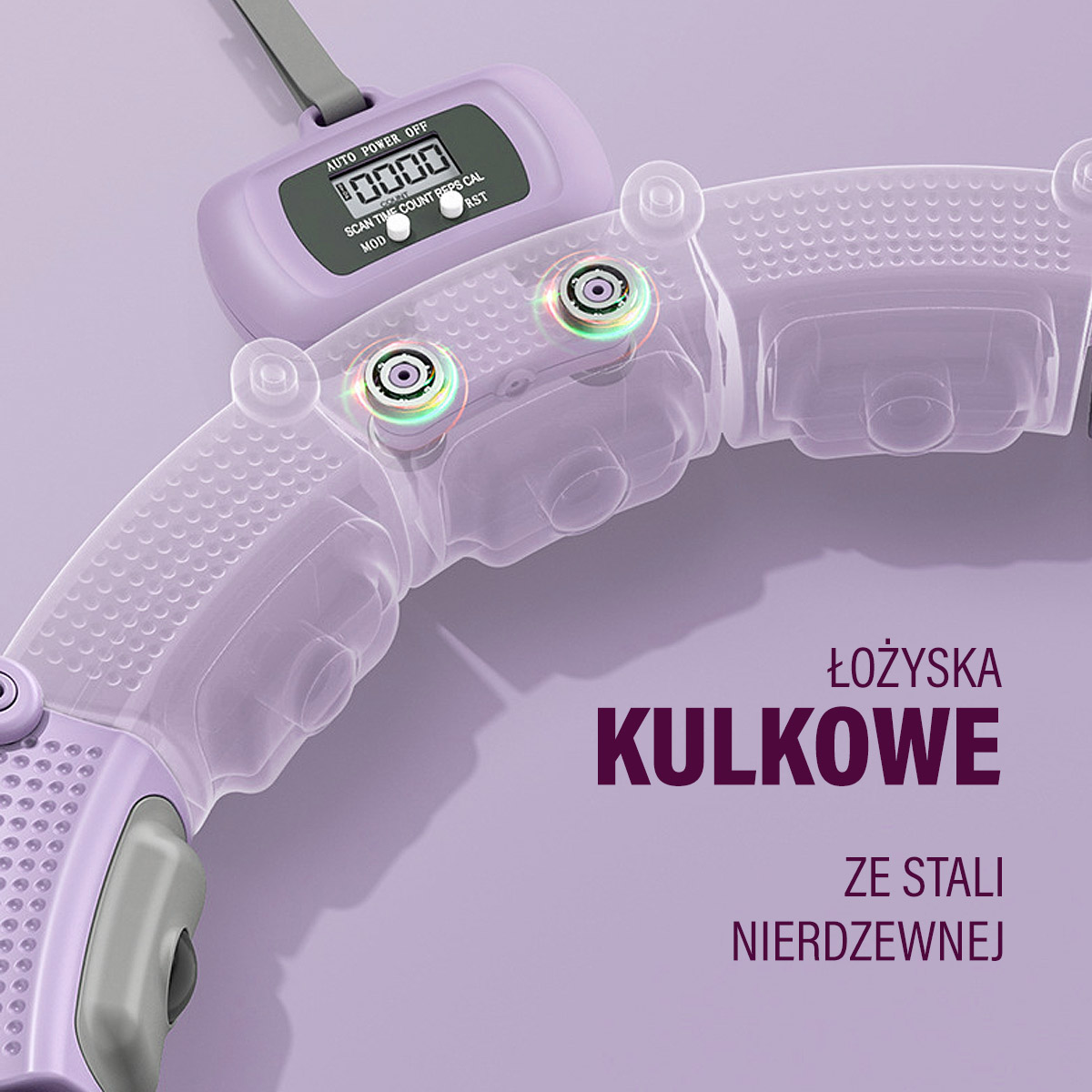 Masážní hula hoop HMS HHM14 se závažím a počítadlem fialová