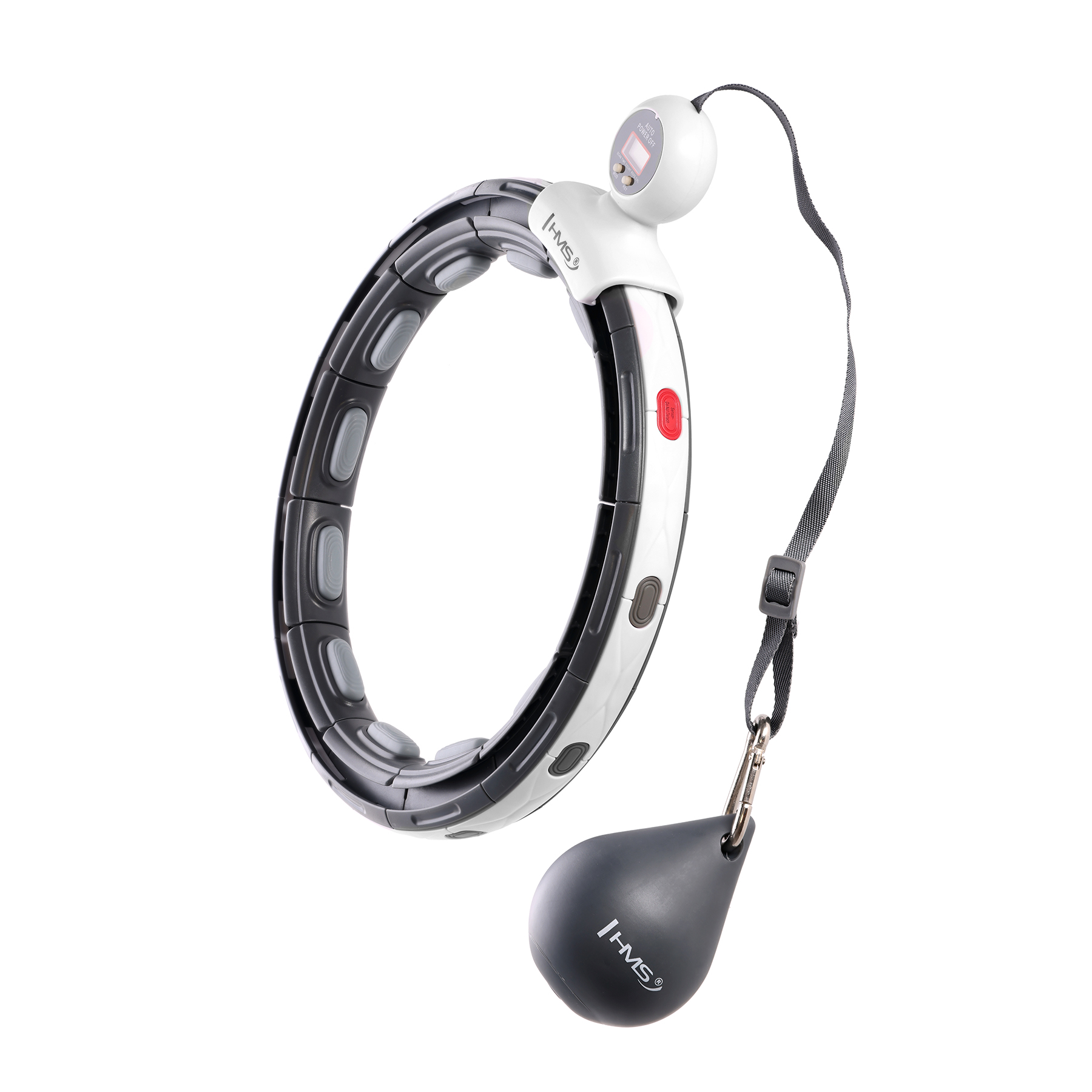 Masážní hula hoop HMS HHM15 se závažím, magnety a počítadlem černá
