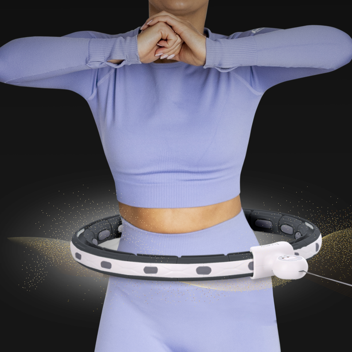 Masážní hula hoop HMS HHM15 se závažím, magnety a počítadlem černá