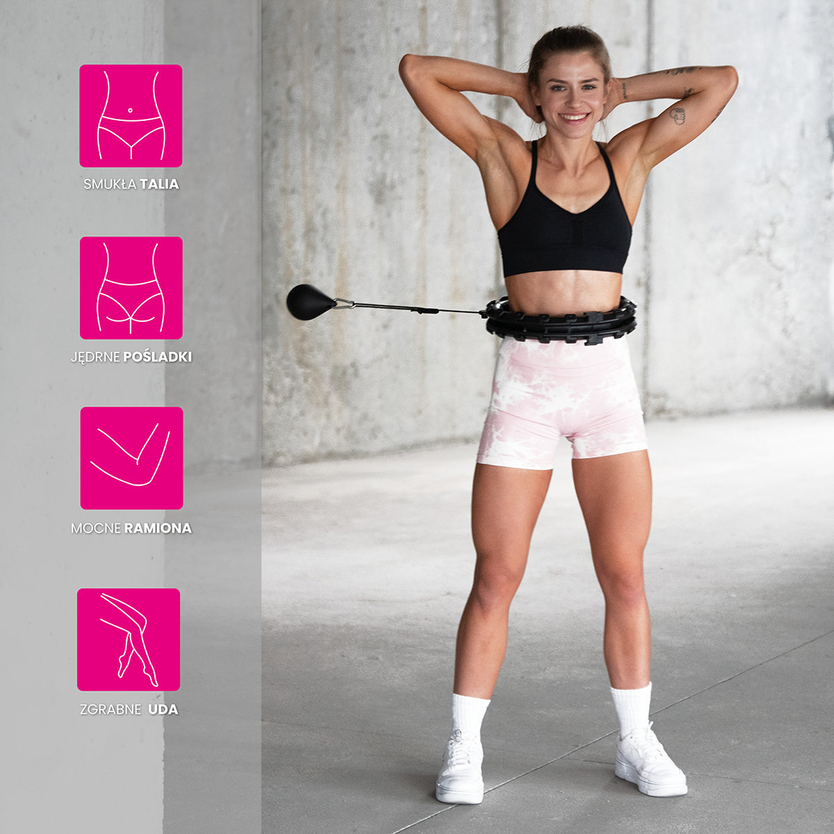 Masážní hula hoop HMS HHW01 se závažím černá